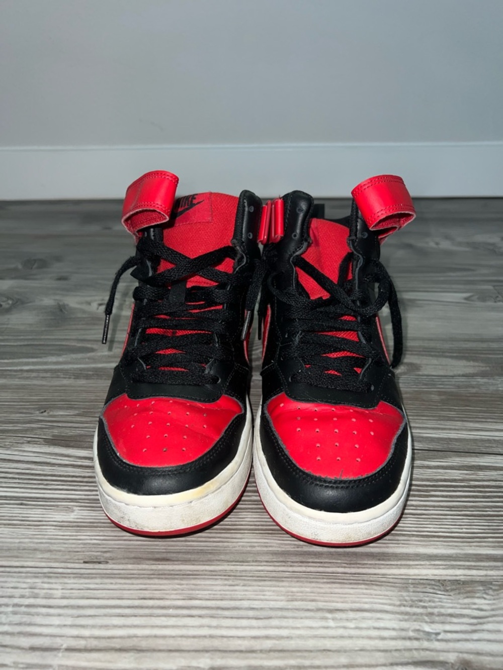 Nike Kids Red and Black High-Top Sneakers